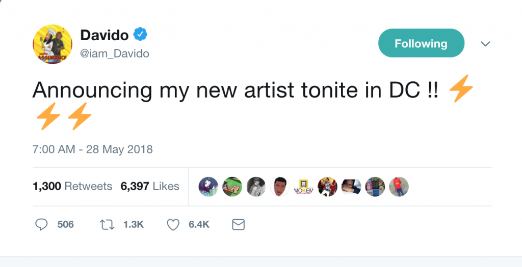 Davido Signs Sauce kid (Sinzu) to DMW Novice2star