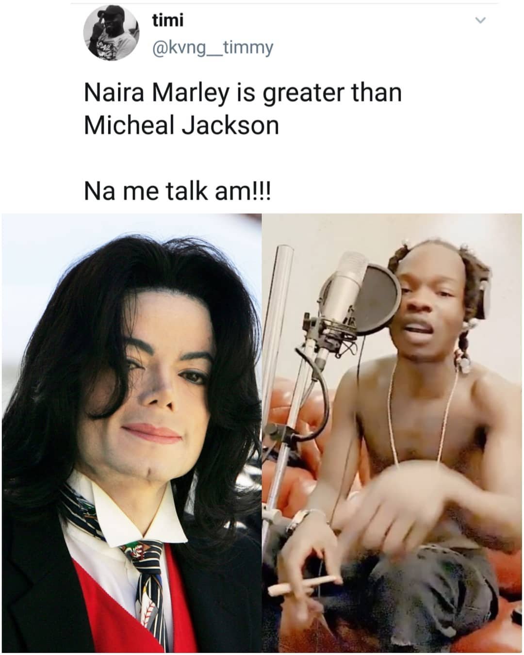 'Naira Marley is better than Michael Jackson' – Nigerian man declares 