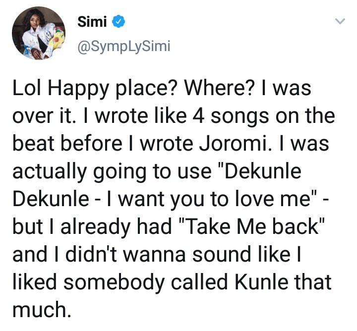 Nigerian Singer Simi Reveals She Wrote 'Joromi' For Adekunle Gold