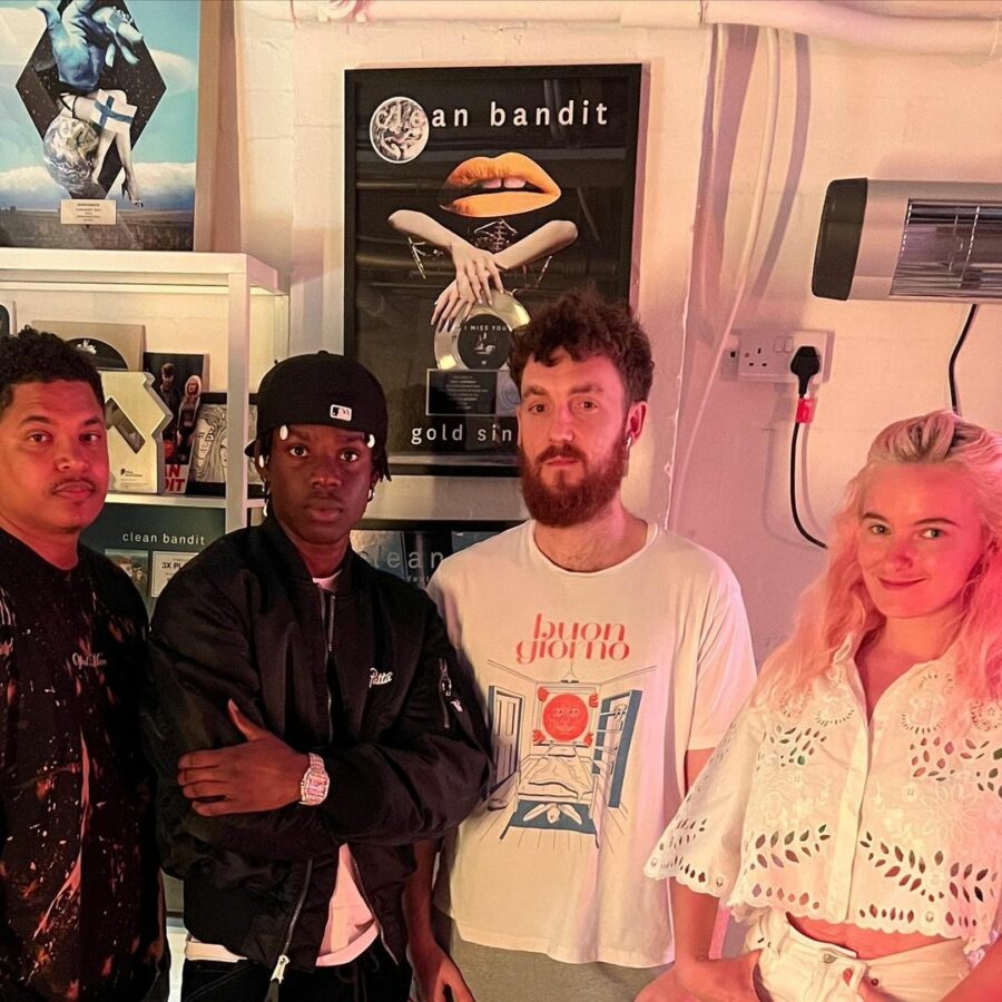 Rema and Clean Bandit in studio