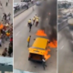 Danfo Driver Sets Himself and LASTMA Official Ablaze to Avoid Arrest! In Lagos