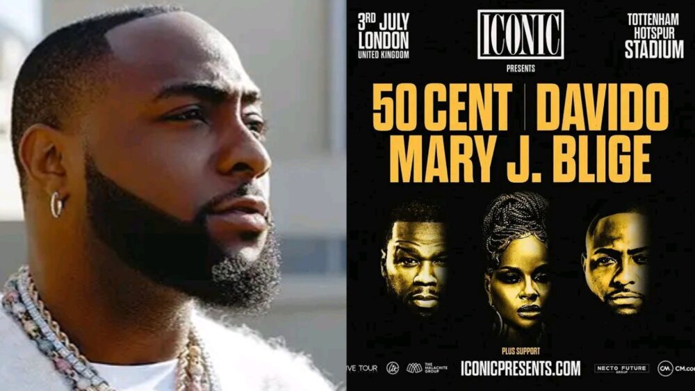 Davido, Mary J. Blige, And 50 Cent Announce Joint Show At Tottenham Hotspur Stadium